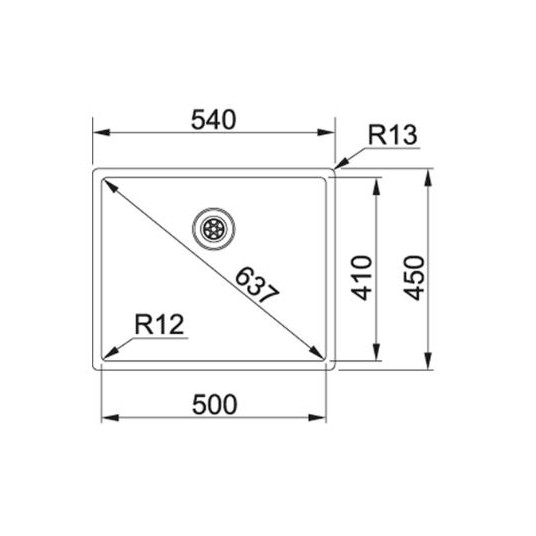 Nerūdijančio plieno plautuvė Franke Box, BXX 210/110-50, rankinis ventilis