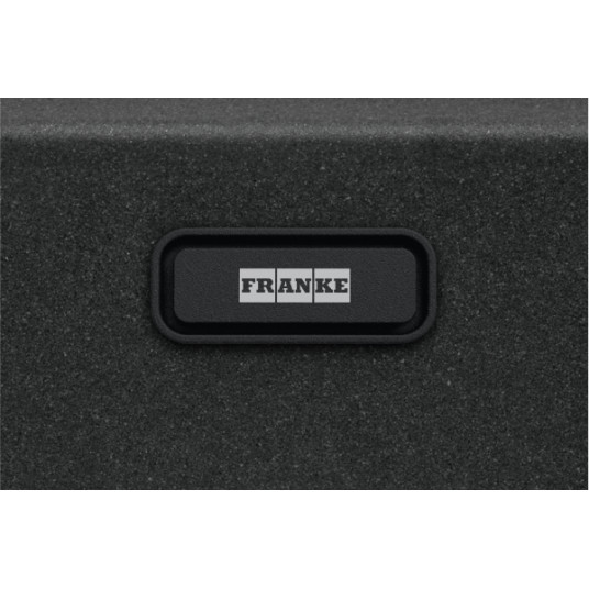 Po stalviršiu montuojama granitinė plautuvė Franke Maris, MRG 110-37, Juoda matinė, juodas rankinis ventilis