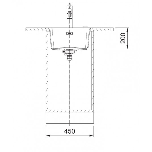 Po stalviršiu montuojama granitinė plautuvė Franke Maris, MRG 110-37, Juoda matinė, juodas rankinis ventilis