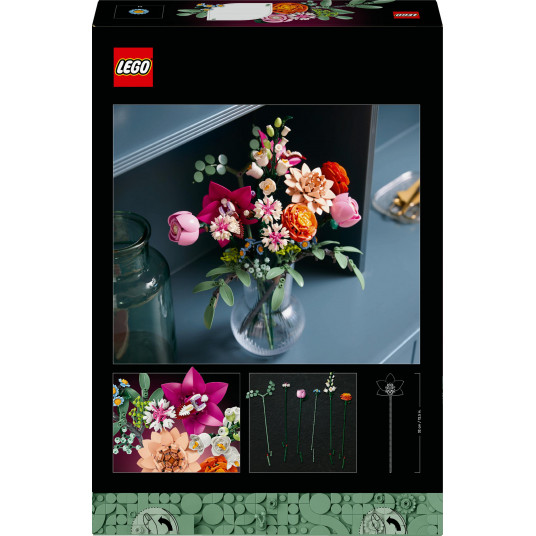 LEGO® 10342 Botanicals Daili rausvų gėlių puokštė
