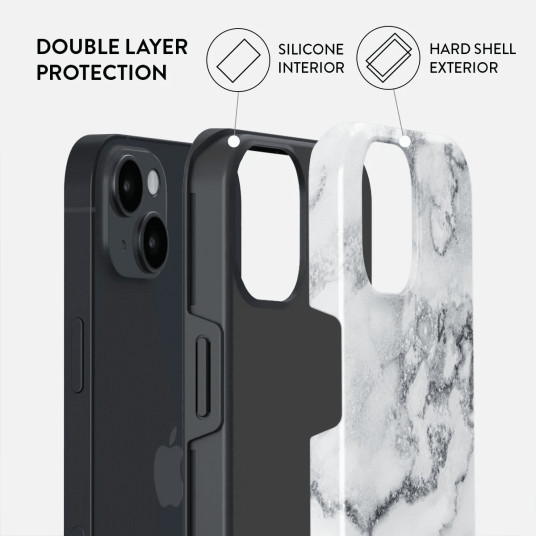 Dėklas Burga iPhone 15 White Winter Tough