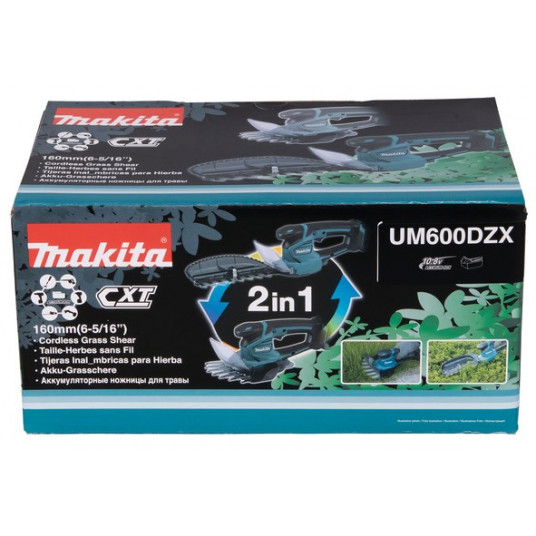 Makita UM600DZX akumuliatorinės žolės žirklės Juoda, Mėlyna 12 V