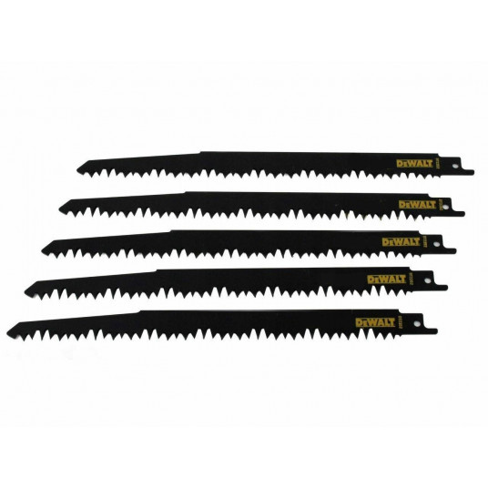 "Dewalt HCS" 240 mm sabalinio pjūklo pjūkleliai 5-6,5 mm 5 vnt. DT2352 | Tiekimas