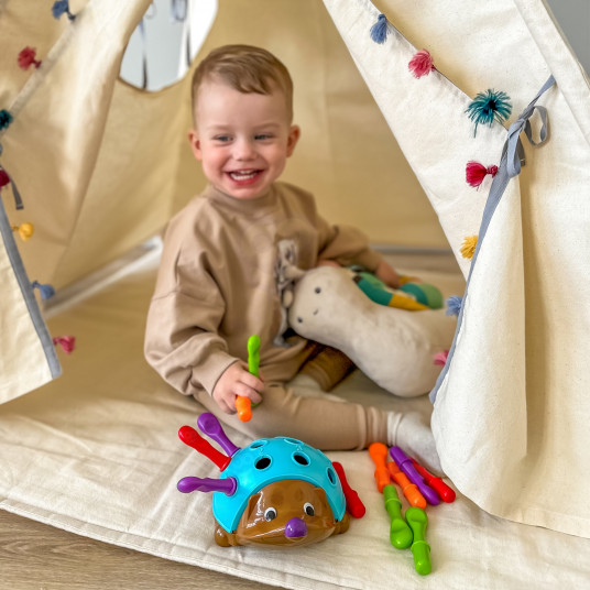 WOOPIE ežiukas Montessori mokymosi skaičiai ir spalvos 4in1 vikrumo žaidimo rūšiuoklė