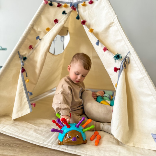 WOOPIE ežiukas Montessori mokymosi skaičiai ir spalvos 4in1 vikrumo žaidimo rūšiuoklė