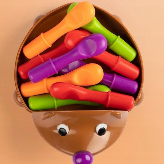 WOOPIE ežiukas Montessori mokymosi skaičiai ir spalvos 4in1 vikrumo žaidimo rūšiuoklė