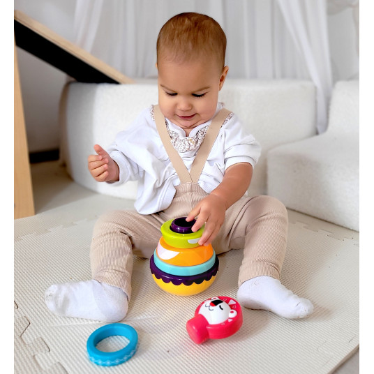 WOOPIE BABY sensorinis žaislas piramidės dėlionė kūdikiams 6 el.
