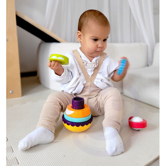 WOOPIE BABY sensorinis žaislas piramidės dėlionė kūdikiams 6 el.