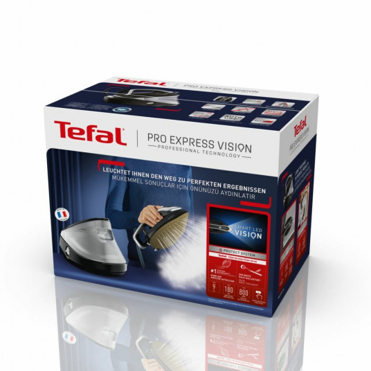 Tefal Pro Express Vision GV9821 3000 W 1,2 L Durilium AirGlide Autoclean soleplate Juoda, Sidabras