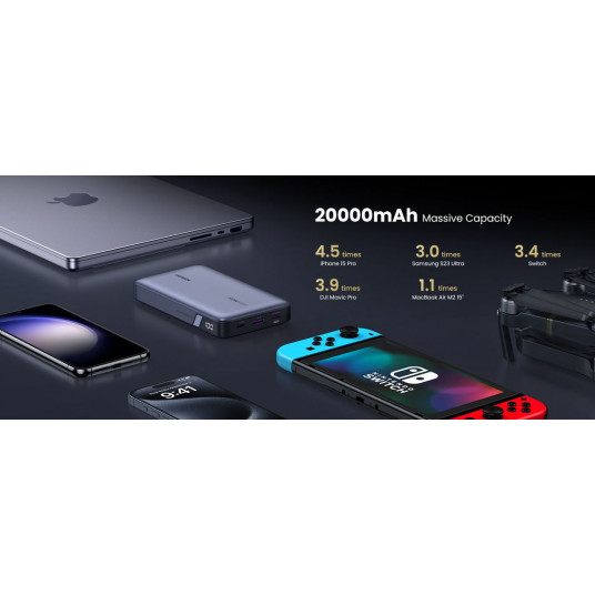 Išorinė baterija Ugreen 20000 mAh 100W 3 Port