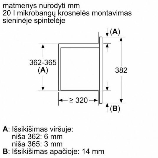 Įmontuojama mikrobangų krosnelė BFL523MB3