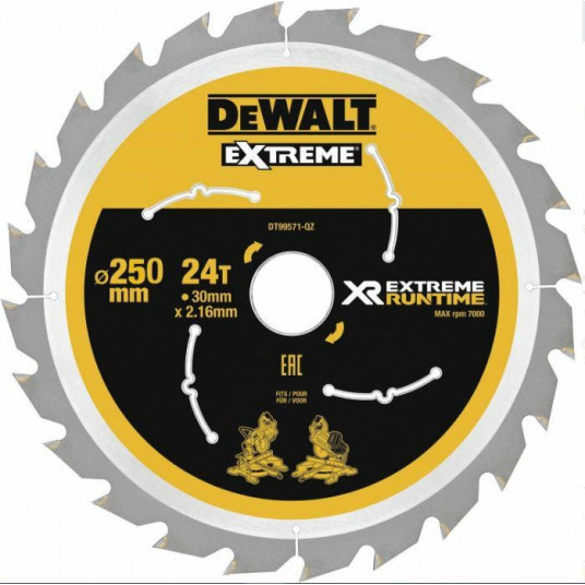 DeWALT DT99573 diskinio pjūklo diskas 25 cm 1 vnt.