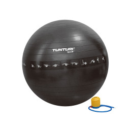 Gymnastics ball TUNTURI Gymball 55cm anti-burst, black