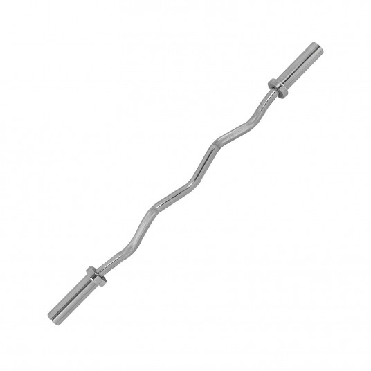 Lifting bar TUNTURI Olympic Curlbar Chrome, 50 mm, 120cm, SpringCol