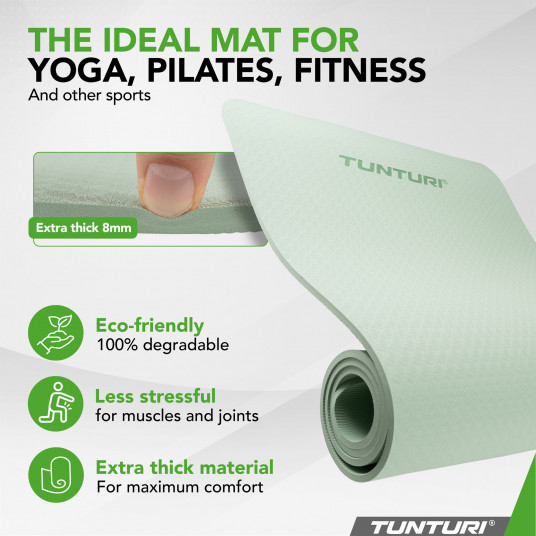 Yoga mat Tunturi Yogamat 8mm, Mint