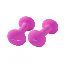 Dumbbells TUNTURI Neoprene Dumbbells 3kg, purple