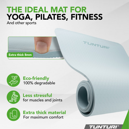 Yoga mat Tunturi Yogamat 8mm, Light Blue