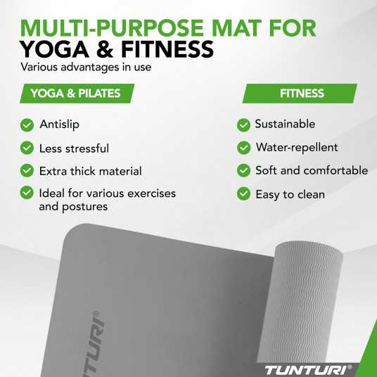 Yoga mat Tunturi Yogamat 8mm, Grey