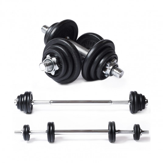 Dumbbell and lifting bar set TUNTURI Barbell/Dumbbell Set 20kg, iron