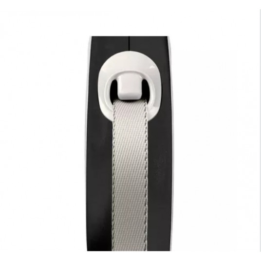 FLEXI New comfort S tape automatinis pavadėlis šunims iki 15kg, juosta 5m, juodas