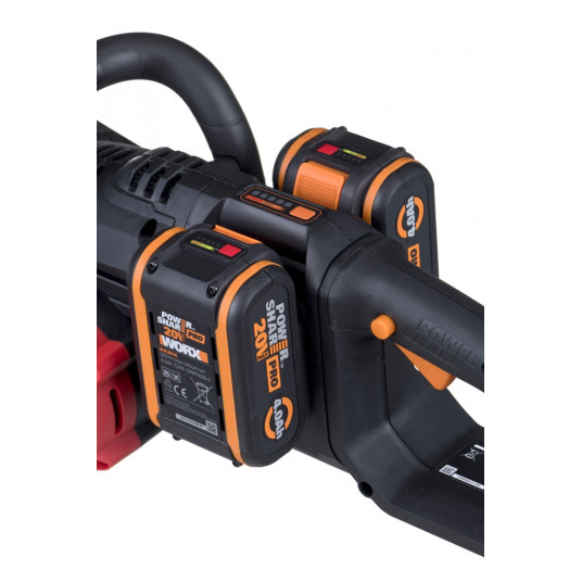 WORX WG385E grandininis pjūklas 40 cm 2x 20V 4,0Ah Juoda, Oranžinė