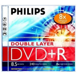 DVD+R DL dvigubo sluoksnio 8,5 GB x 8 Jewel dėklas