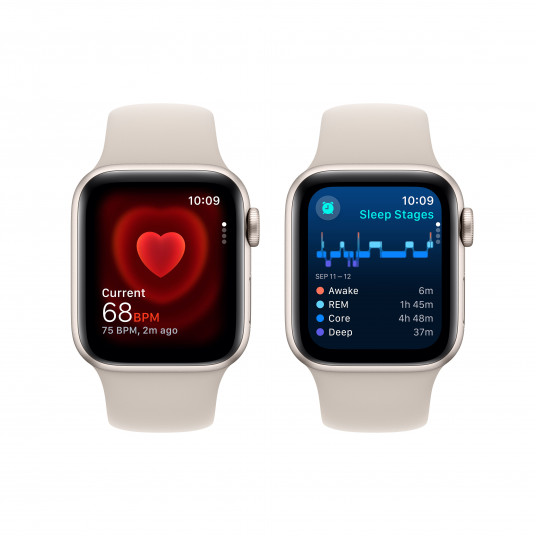 Išmanusis laikrodis Apple Watch SE GPS + Cellular 40mm Starlight Aluminium Case with Starlight Sport Band - M/L MRG13ET/A