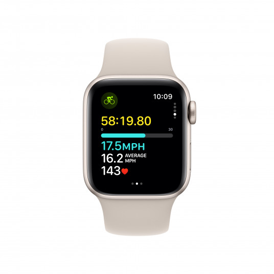 Išmanusis laikrodis Apple Watch SE GPS + Cellular 40mm Starlight Aluminium Case with Starlight Sport Band - M/L MRG13ET/A