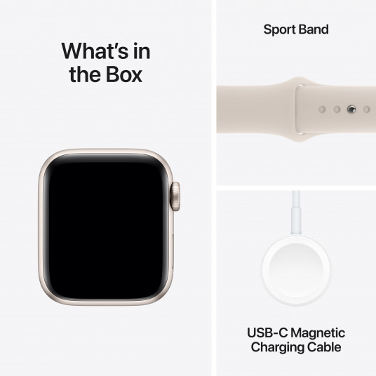 Išmanusis laikrodis Apple Watch SE GPS + Cellular 40mm Starlight Aluminium Case with Starlight Sport Band - M/L MRG13ET/A