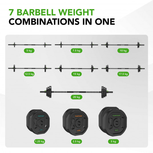 Lifting bar set TUNTURI PRO Aerobic Pump Set 20 kg