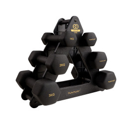 Dumbbell set with stand Tunturi Centuri Neoprene Dumbellset 3Prs+Stand