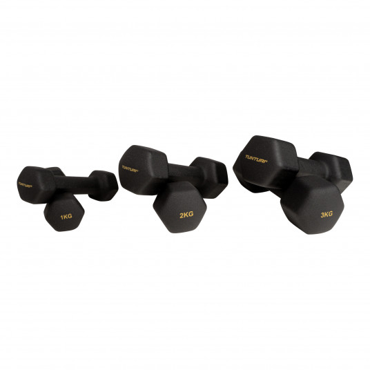 Dumbbell set with stand Tunturi Centuri Neoprene Dumbellset 3Prs+Stand