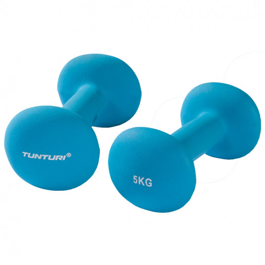 Dumbbells TUNTURI Neoprene Dumbbells 5kg, blue