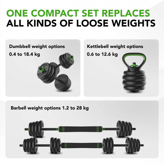 Strength training set TUNTURI Barbell & Dumbbell Set 28 kg