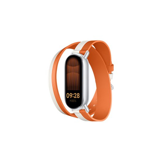 Apyrankė Xiaomi Dual-tone 140–180mm White and Orange Leather Strap