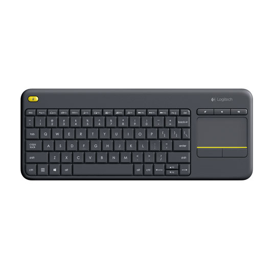 LOGITECH belaidė jutiklinė klaviatūra k400 Plus - INT BLACK