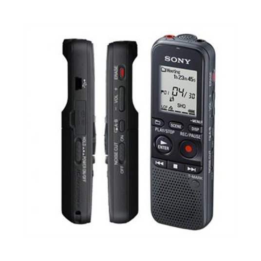 Sony skaitmeninis diktofonas ICD-PX470 juodas, stereofoninis, MP3/L-PCM, 59 val. 35 min., MP3 atkūrimas