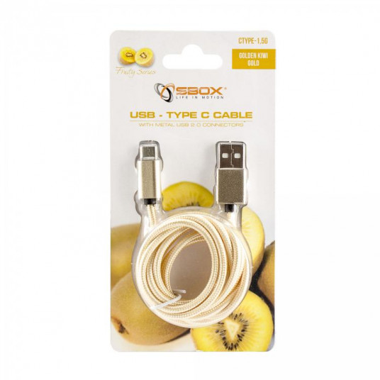 Sbox USB-- Type-C M/M 1.5m CTYPE-1.5G golden kiwi gold
