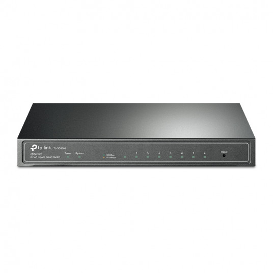 TP-LINK JetStream 8 prievadų gigabitų išmanusis jungiklis TL-SG2008 V3, valdomas žiniatinklyje, stalinis kompiuteris, maitinimo tipas išorinis, eterneto LAN (RJ-45) prievadai 8