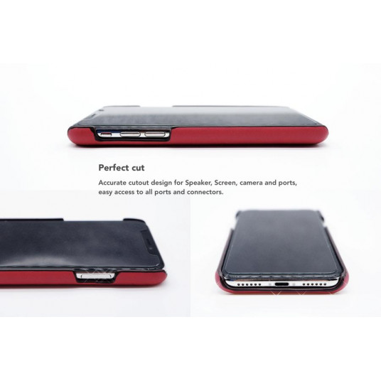 VixFox Card Slot Back Shell for Iphone X/XS ruby red