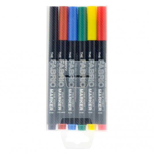 Markeriai tekstilei plonu galiuku "Fabric Marker Fine" 522-6A 6 vnt.