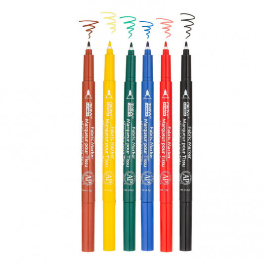 Markeriai tekstilei plonu galiuku "Fabric Marker Fine" 522-6A 6 vnt.