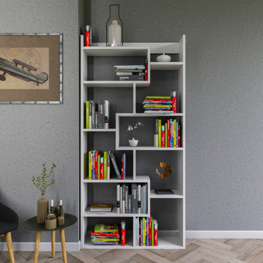 Knygų lentyna Hanah Home Kuttap - Balta