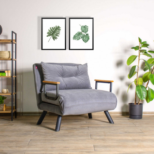 Miegamas fotelis - lova Hanah Home Sando Single - Pilka