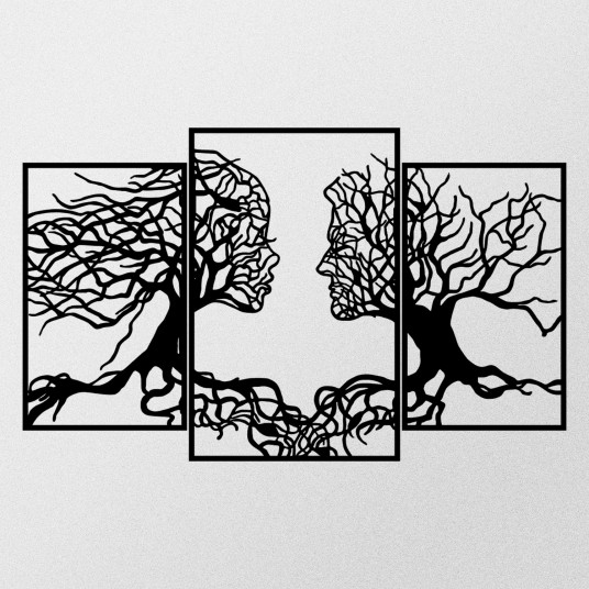 Metalinė dekoracija Wallxpert Love Tree - Juodas