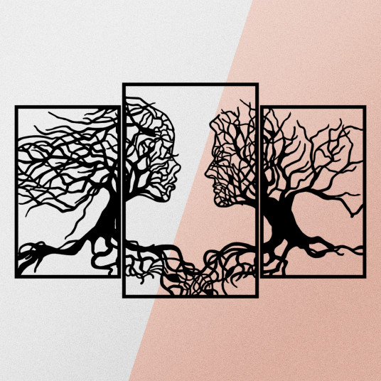 Metalinė dekoracija Wallxpert Love Tree - Juodas