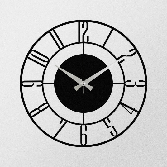 Dekoratyvinis metalinis sieninis laikrodis Wallxpert Enzoclock - S011 - Juodas