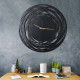 Dekoratyvinis metalinis sieninis laikrodis Wallxpert Lines XL - Juodas