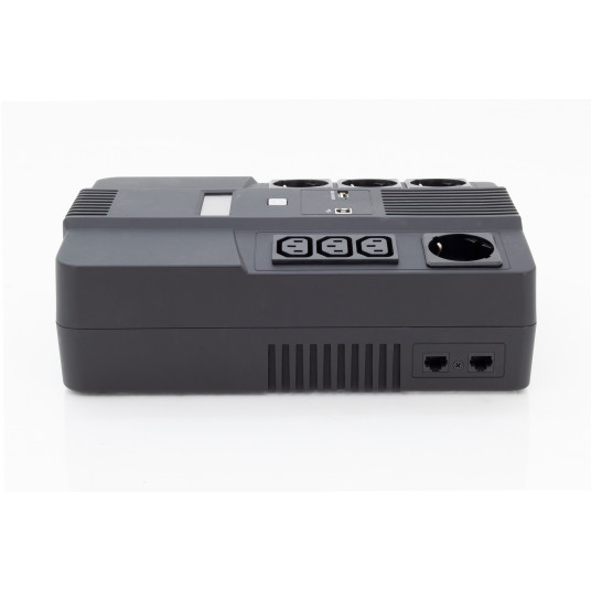 „Digitus All-in-One“ UPS, 800VA/480W, LED 12V/9Ah x1, 4x CEE 7/7,3x IEC C13, USB, RJ45