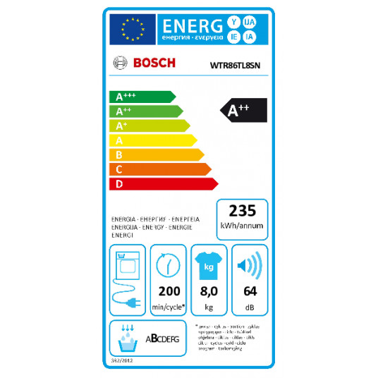 Džiovyklė Bosch WTR86TL8SN